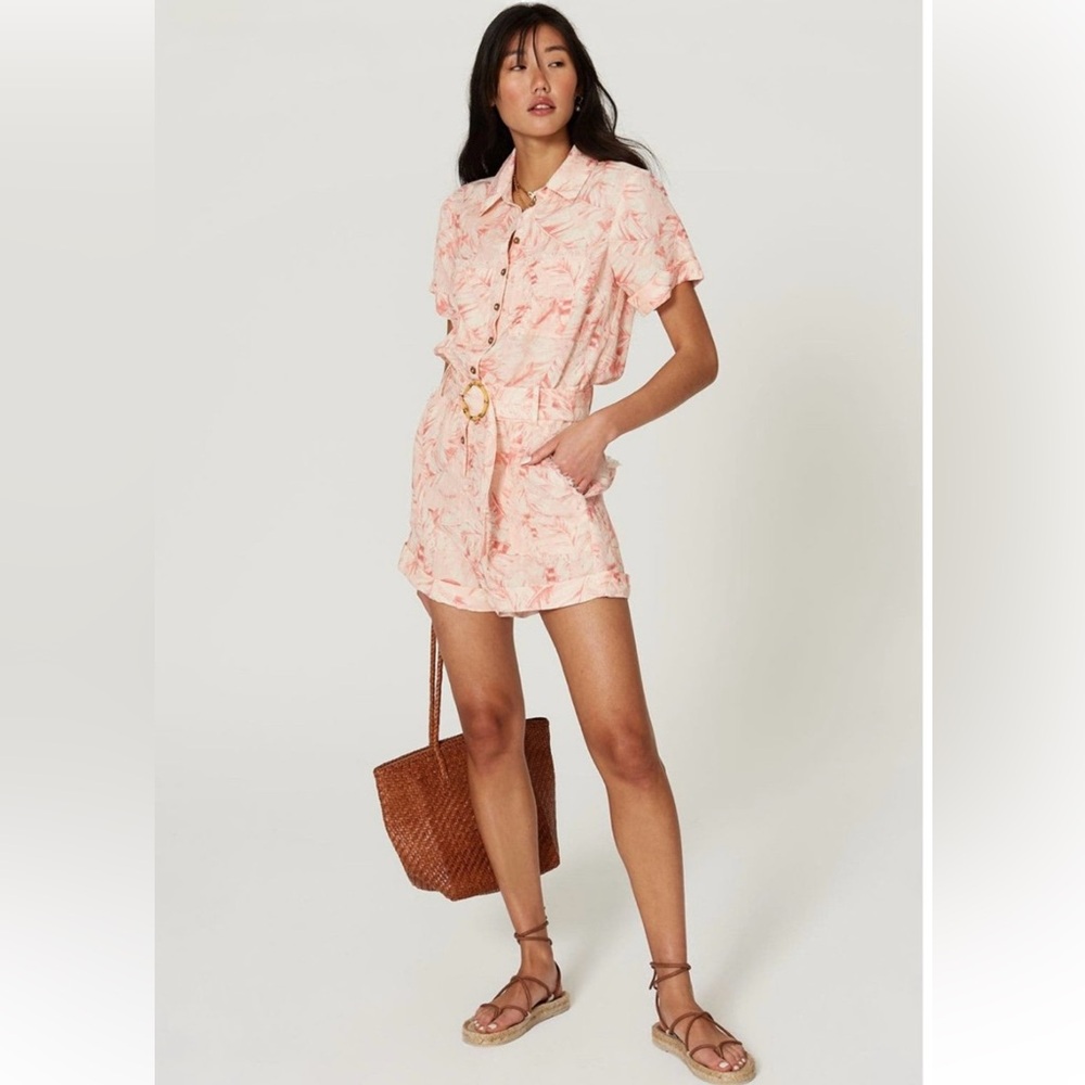 Show Me Your MuMu Pink Printed Short Sleeve Romper